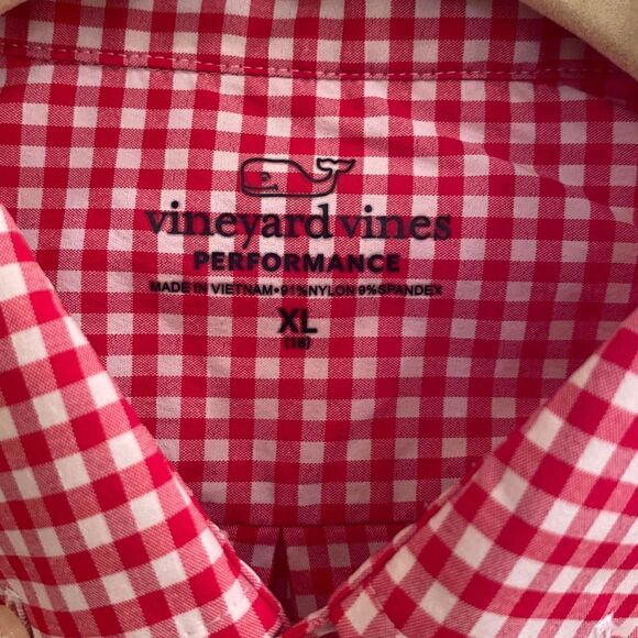 Vineyard vines boys performance gingham button down XL (boys 18) - Picture 3 of 4